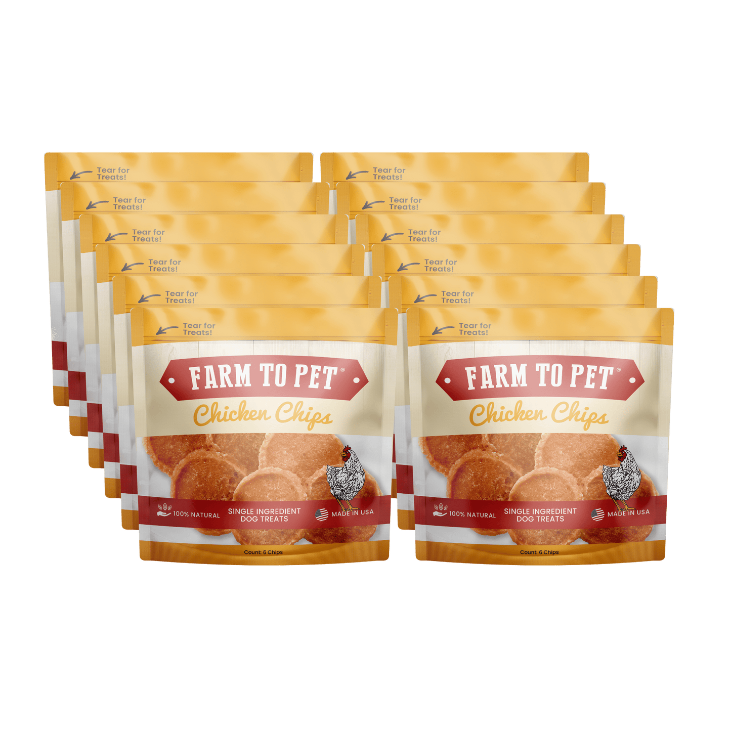 Farm to Pet Healthy Dog Treats - Farm To Pet Chicken Chips Dog Treat Snack Packs – 24 count