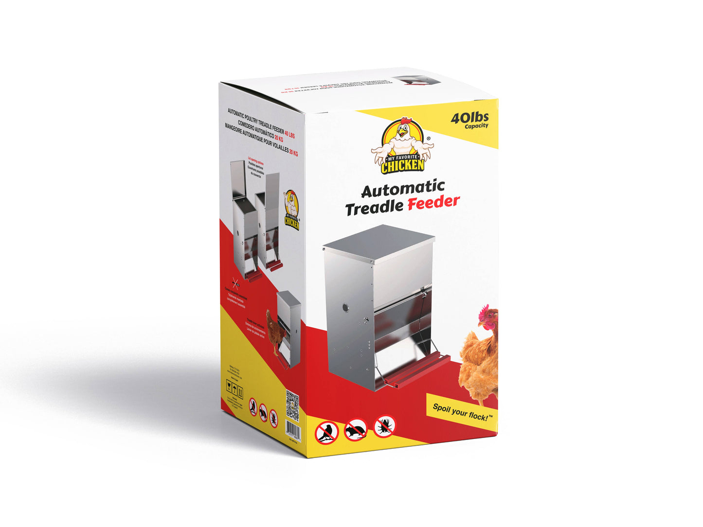 My Favorite Chicken - Automatic Metal Poultry Treadle Feeder 40lb