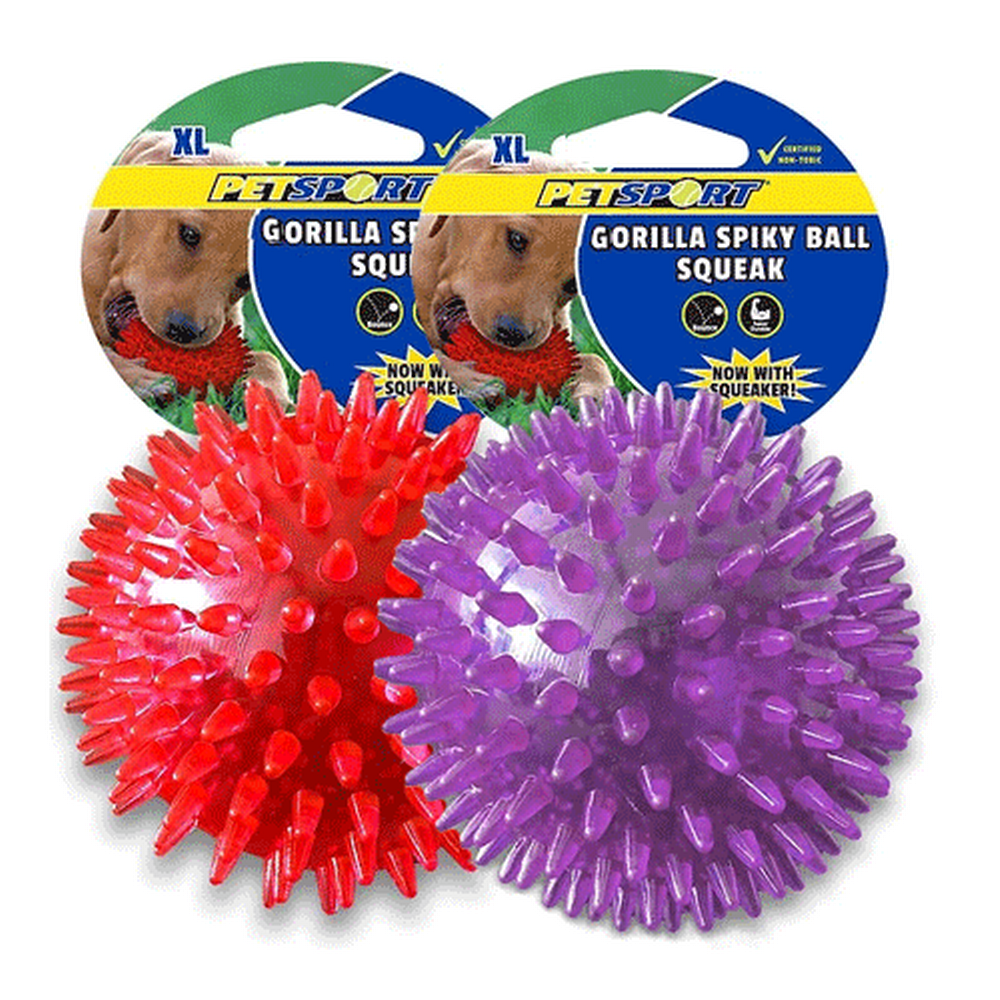 King Wholesale Pet Goods - PETSPORT Gorilla Spiky Ball Squeak XL 5"