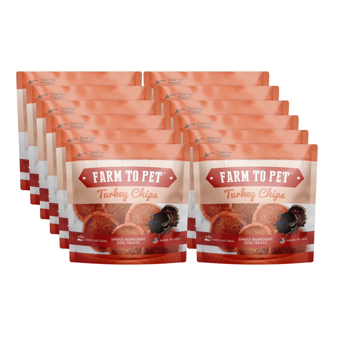 Farm to Pet - Turkey Chips Snack Packs for Dogs