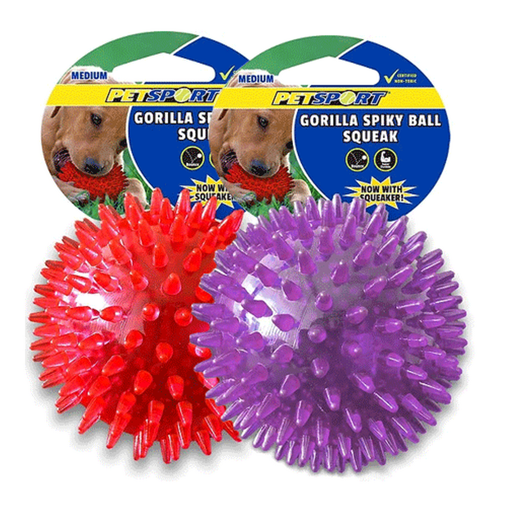 King Wholesale Pet Goods - PETSPORT Gorilla Spiky Ball Squeak M 2.8"