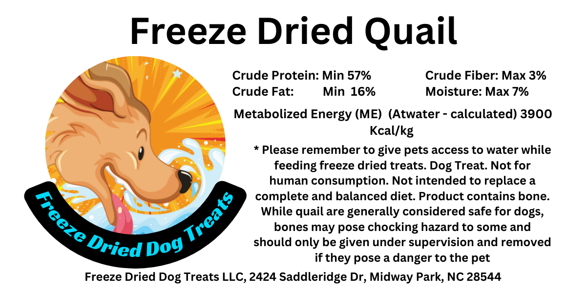Freeze Dried Dog Treats - Freeze Dried Quail - Small Single