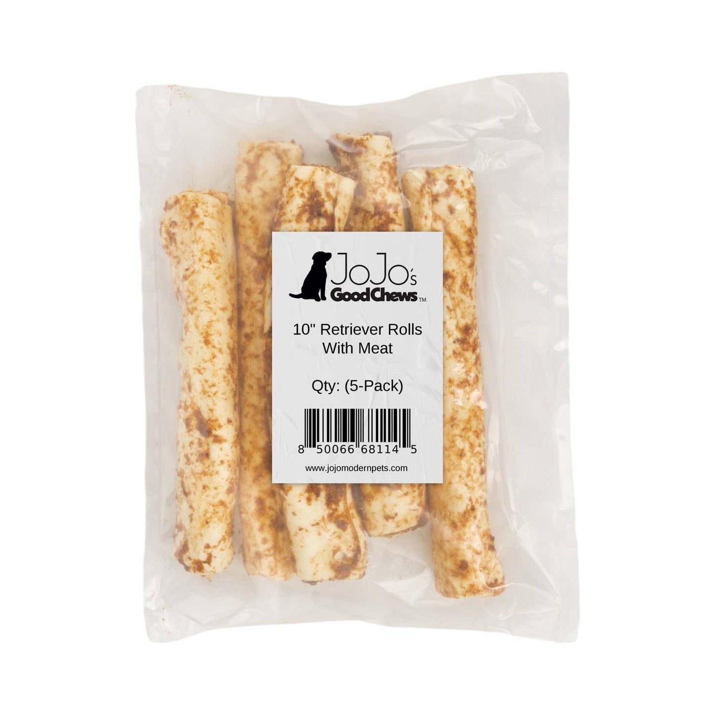 Jojo Modern Pets - 10" Rawhide Retriever Roll Dog Chews (5/Bag)