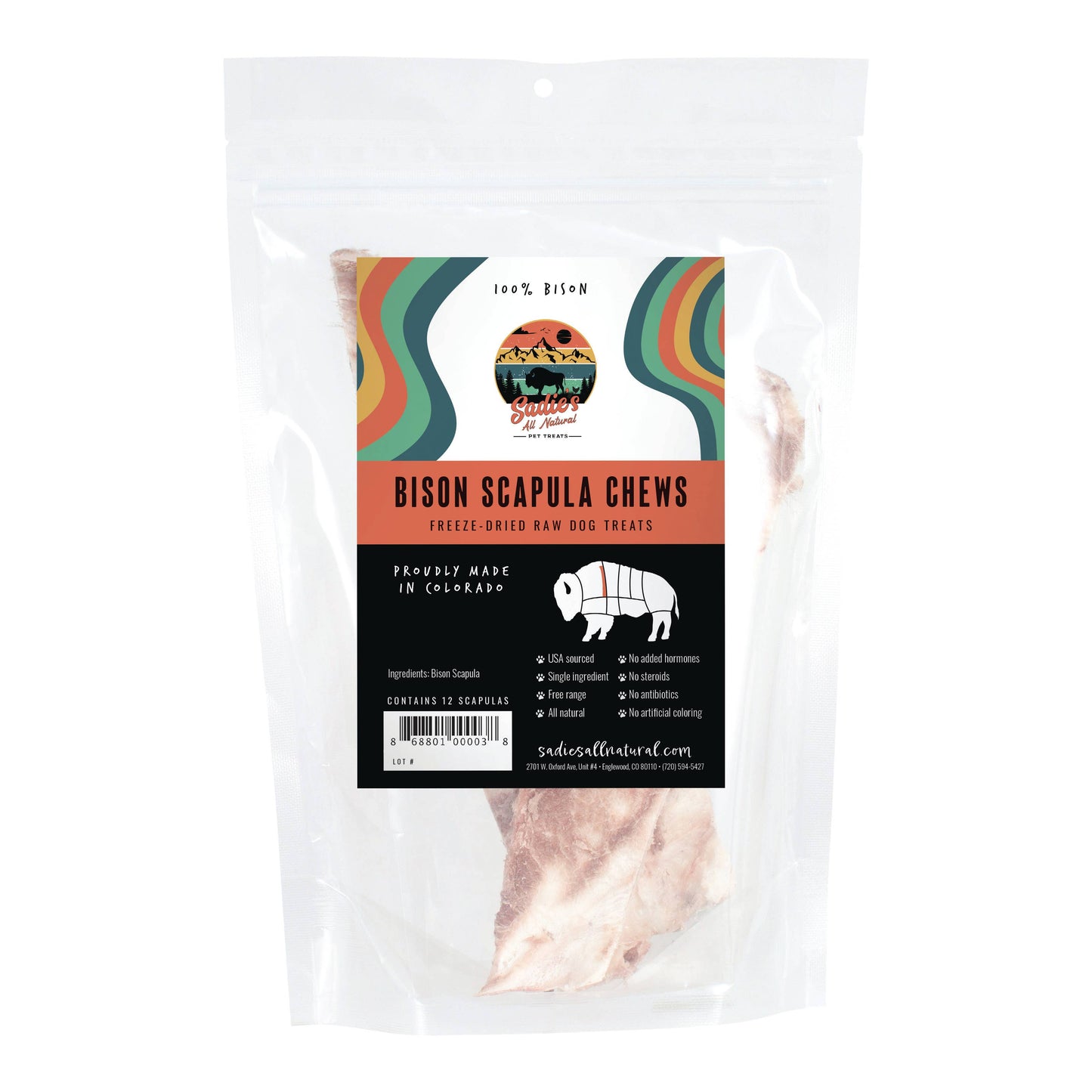 Sadie's All Natural Pet Treats - BISON Scapula Chews