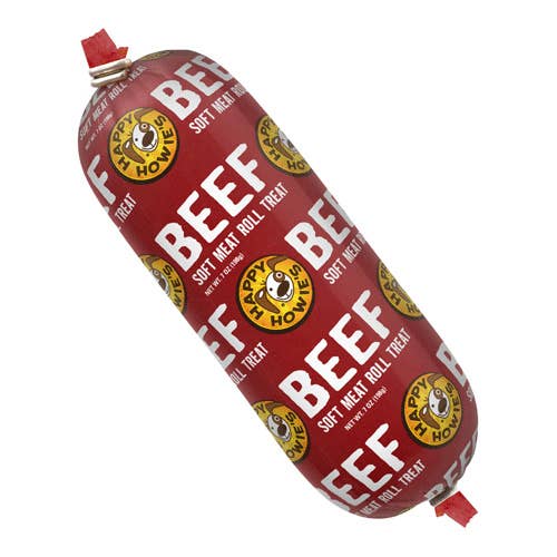 King Wholesale Pet Goods - HAPPY HOWIES Meat Roll Treat Beef 7oz