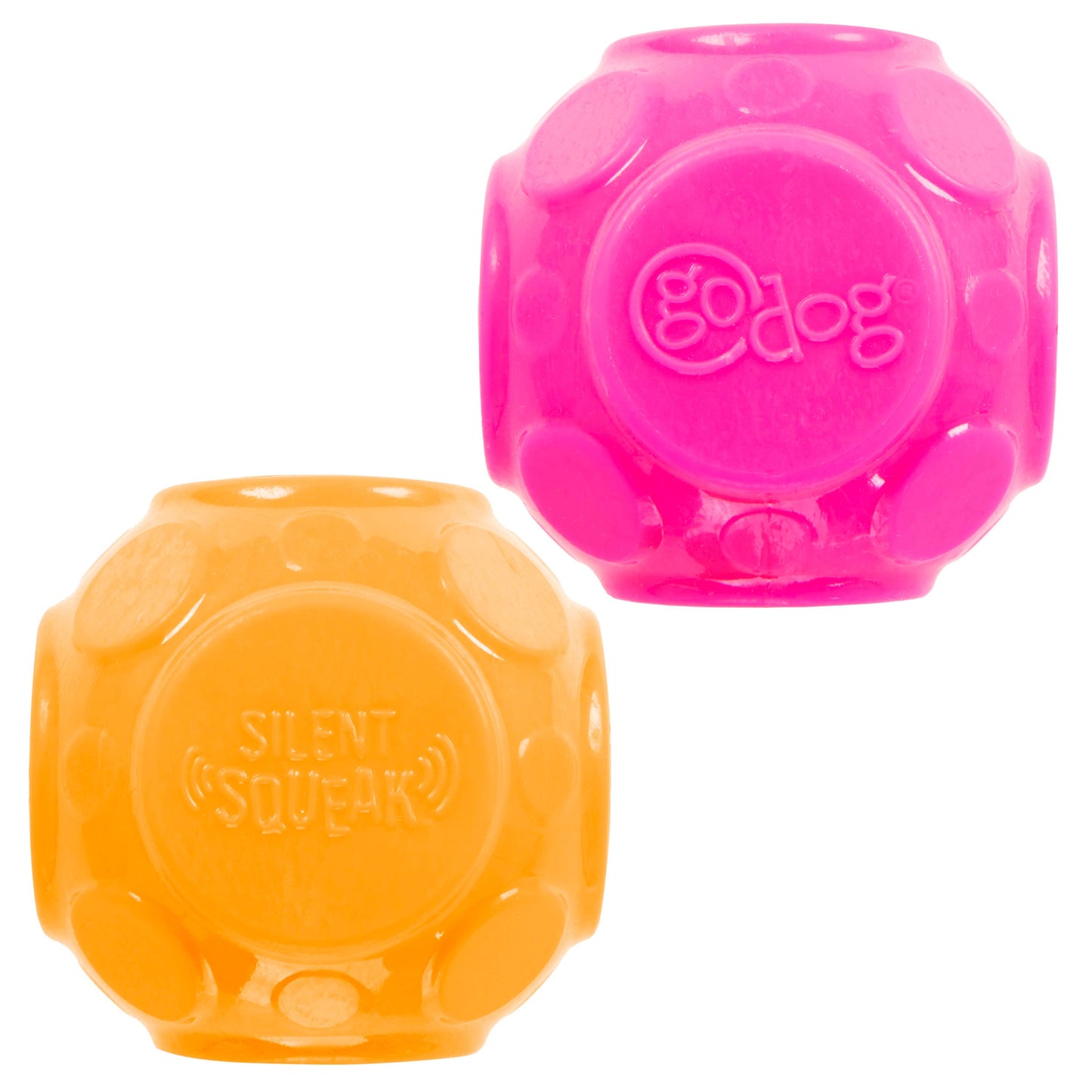Pet Palette Distribution - GoDog Silent Squeaker Ball Dog Toy 2pk