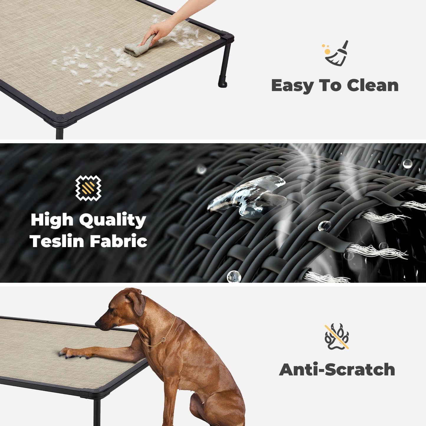 veehoo - Veehoo Chew-Proof Dog Bed - Black Metal Frame