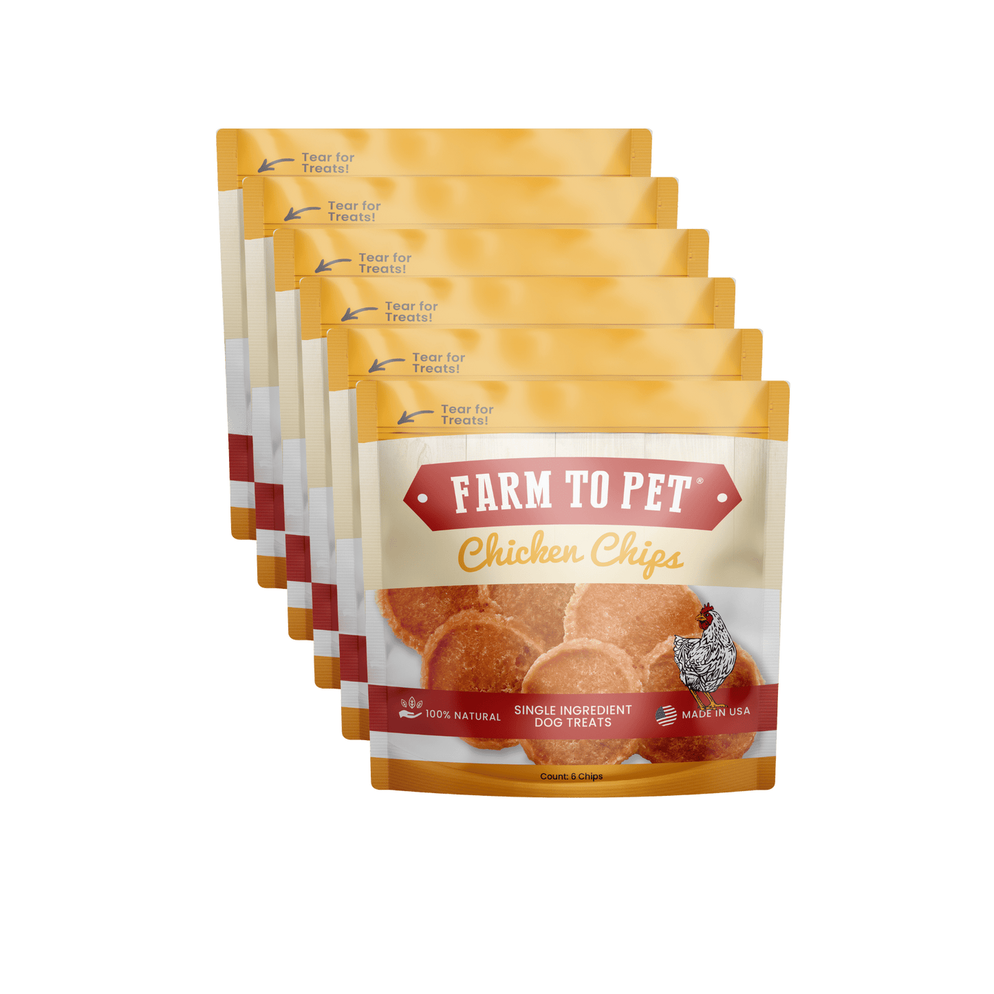 Farm to Pet Healthy Dog Treats - Farm To Pet Chicken Chips Dog Treat Snack Packs – 24 count