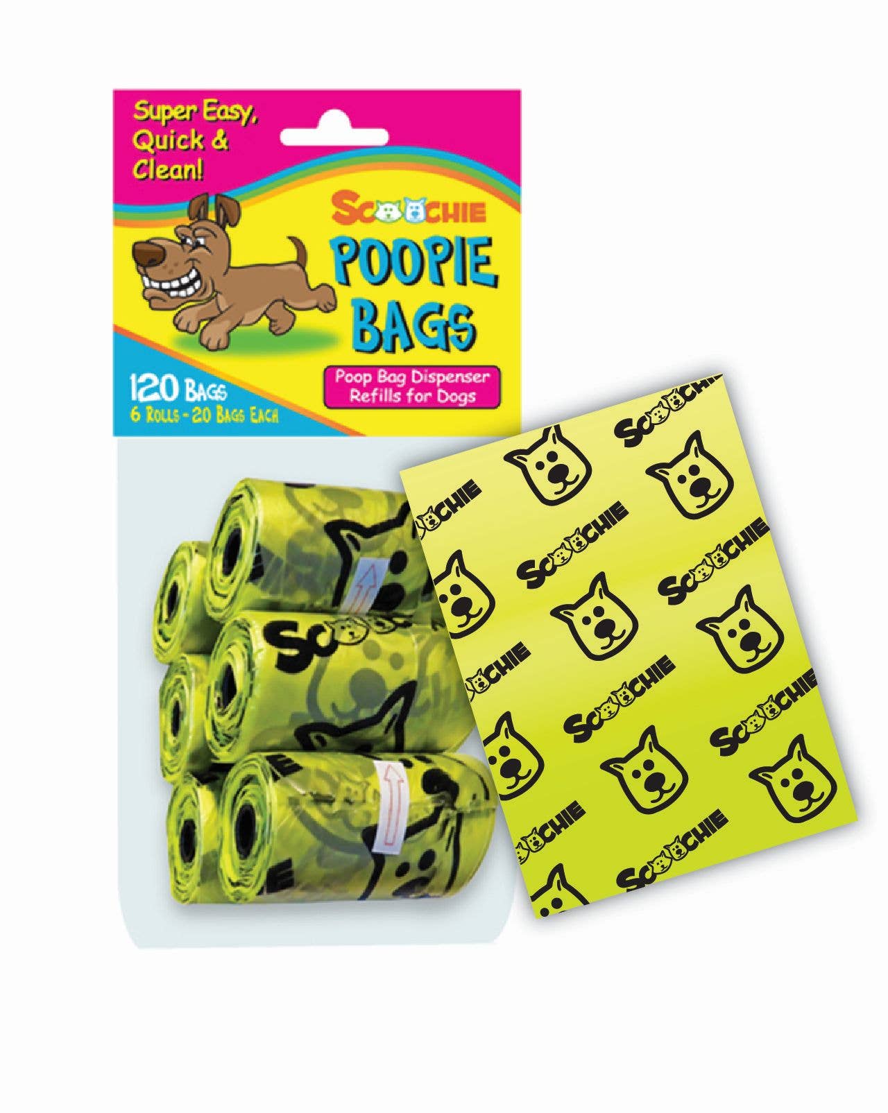Scoochie Pet Products - Scoochie Poop 6 Pack Poop Bags In Bag and Header