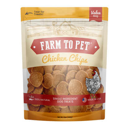 Farm to Pet Healthy Dog Treats - Farm to Pet Chicken Chips Healthy Dog Treats – 2 sizes