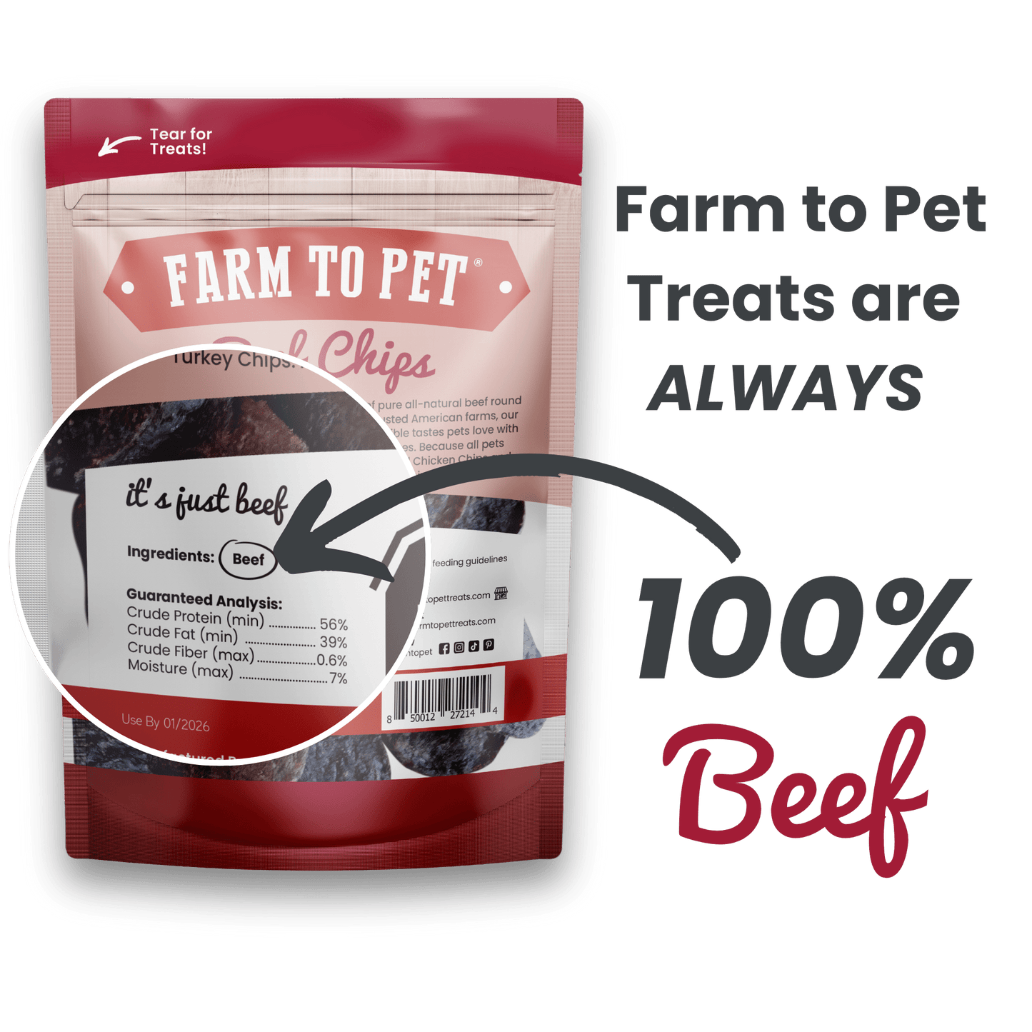 Farm to Pet - Beef Chips Dog Treats