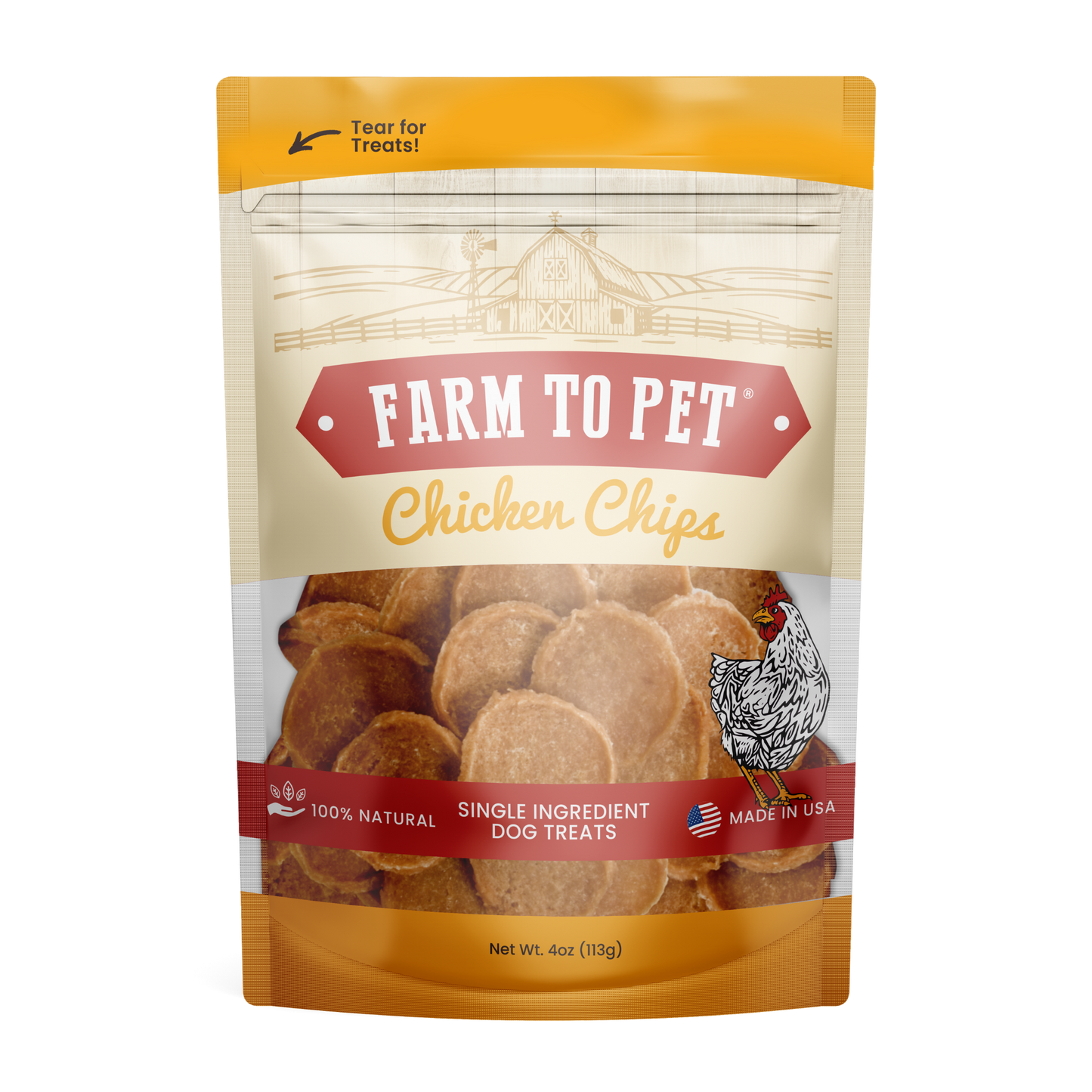 Farm to Pet Healthy Dog Treats - Farm to Pet Chicken Chips Healthy Dog Treats – 2 sizes