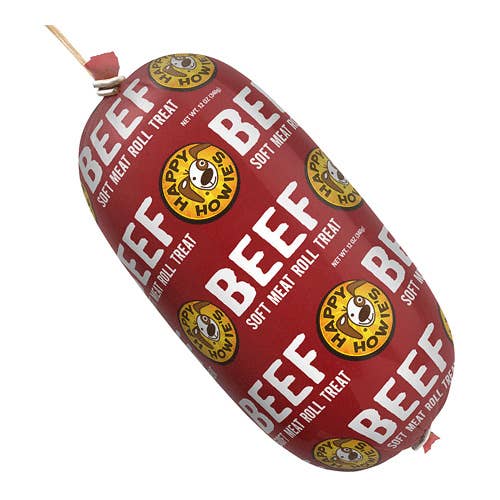 King Wholesale Pet Goods - HAPPY HOWIES Meat Roll Treat Beef 12oz
