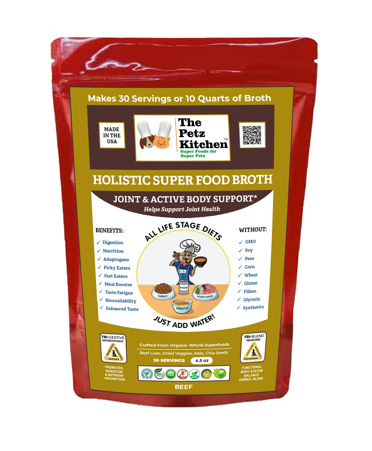 Natura Petz Organics - Super Food Broth Joint & Active Body Support* the Petz Kitchen Dogs & Cats*