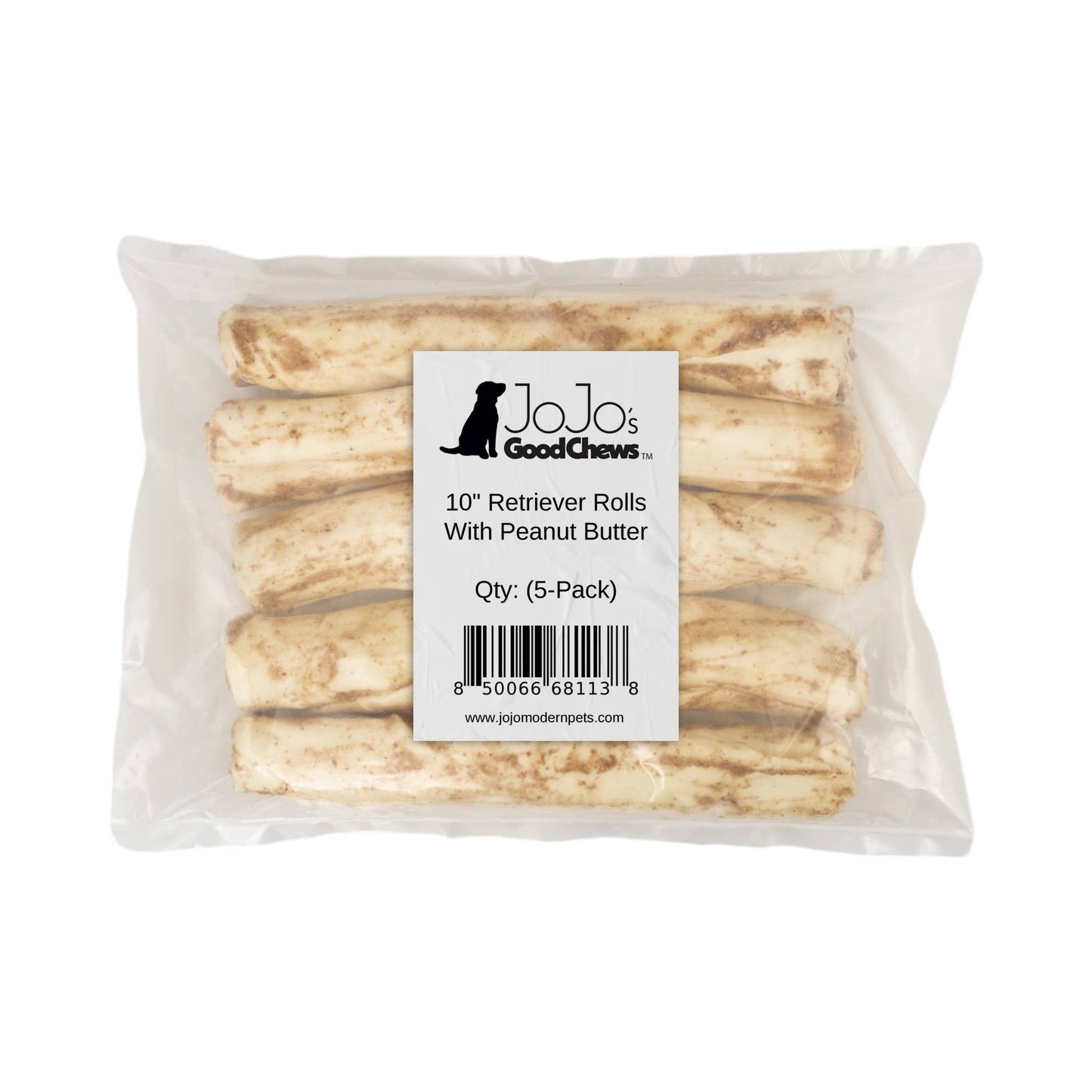 Jojo Modern Pets - 10" Rawhide Retriever Roll Dog Chews (5/Bag)