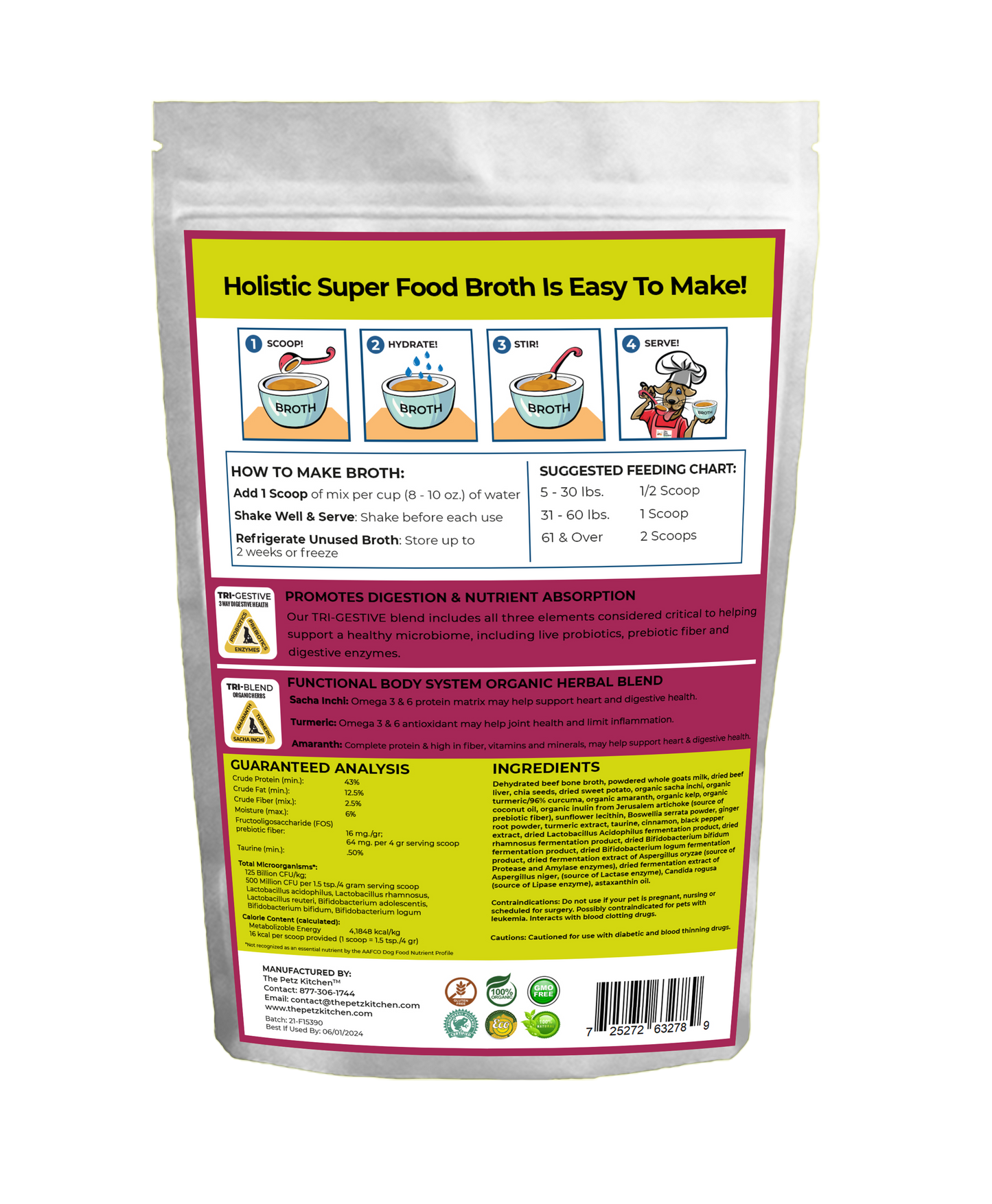 Natura Petz Organics - Goats Milk + Bone Broth Base Max* Joint, Skin & Coat Support Broth* the Petz Kitchen Dog & Cat