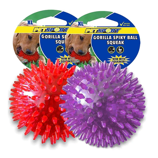 King Wholesale Pet Goods - PETSPORT Gorilla Spiky Ball Squeak XL 5"