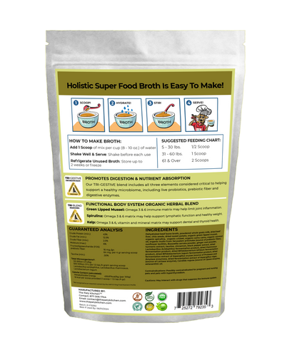 Natura Petz Organics - Goats Milk + Bone Broth Green Max Blend* Omega 3 & 6 Vitamin & Mineral Support* the Petz Kitchen Dog & Cat