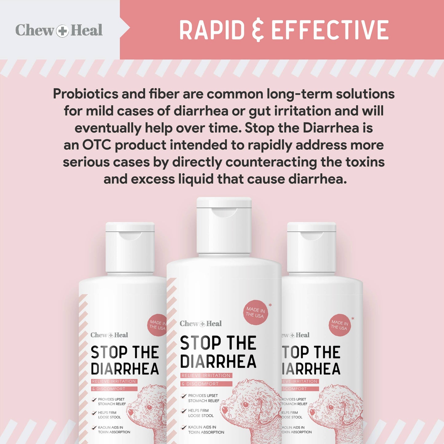 Chew + Heal - Stop the Diarrhea, Anti Diarrhea for Dogs