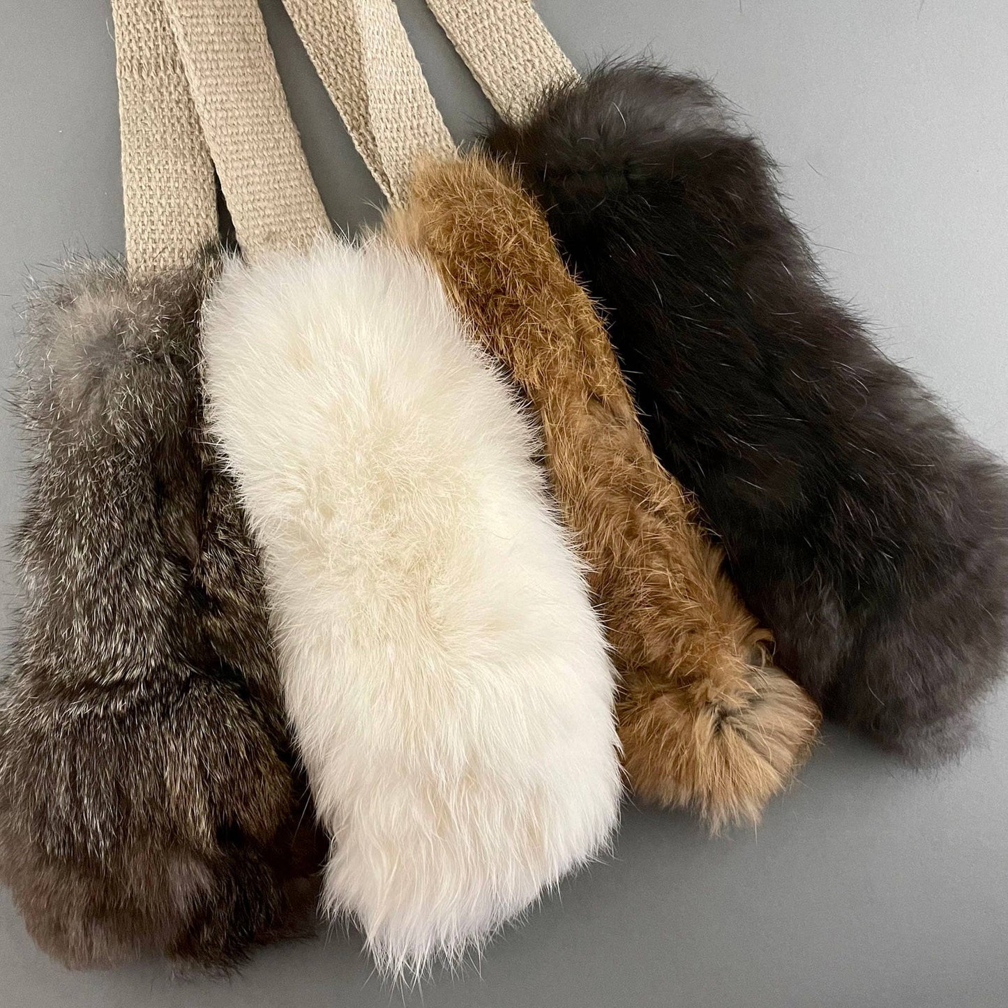 Pawsome Pet Toys - Dog Toy with Rabbit Fur and Natural Hemp Handle