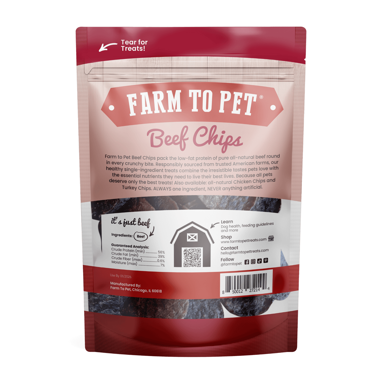Farm to Pet - Beef Chips Dog Treats