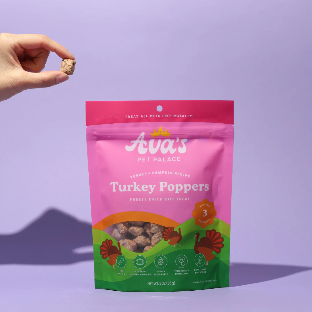 Jojo Modern Pets - Ava's Pet Palace Freeze Dried Dog Treats - Turkey Poppers