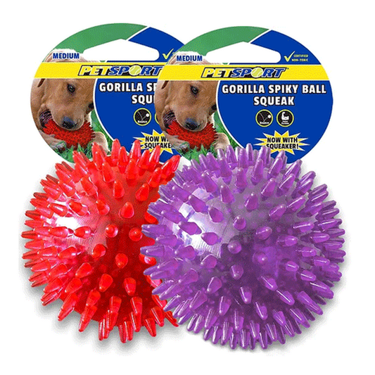 King Wholesale Pet Goods - PETSPORT Gorilla Spiky Ball Squeak M 2.8"