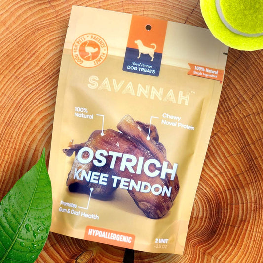 Savannah Pet Food - Ostrich Knee Tendon Singleingredient Novel Protein Dog Treat