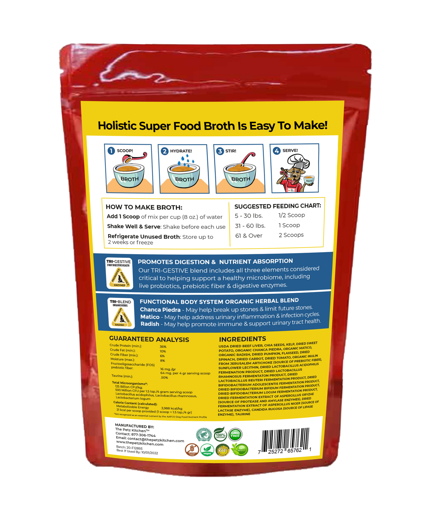 Natura Petz Organics - Super Food Broth Stone Breaker Support* the Petz Kitchen Dogs & Cats