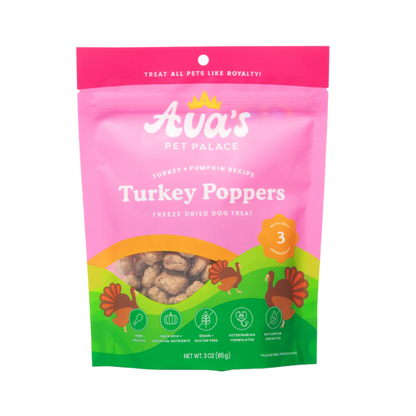 Jojo Modern Pets - Ava's Pet Palace Freeze Dried Dog Treats - Turkey Poppers