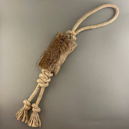 Pawsome Pet Toys - Dog Training Toy with Hemp Rope and Rabbit Fur