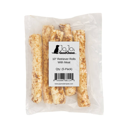 Jojo Modern Pets - 10" Rawhide Retriever Roll Dog Chews (5/Bag)