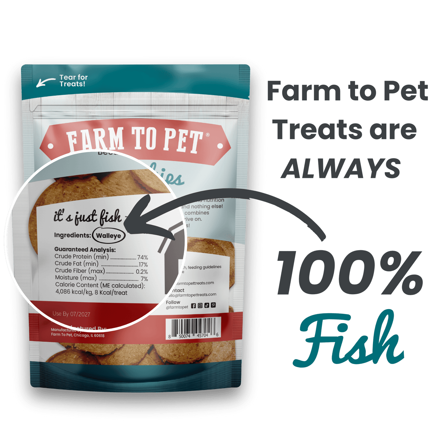 Farm to Pet Healthy Dog Treats - Fish Chips Dog Treats