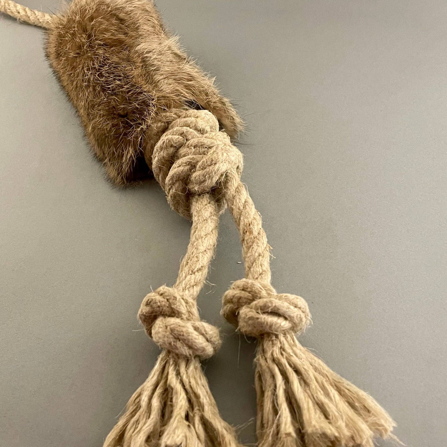 Pawsome Pet Toys - Dog Training Toy with Hemp Rope and Rabbit Fur