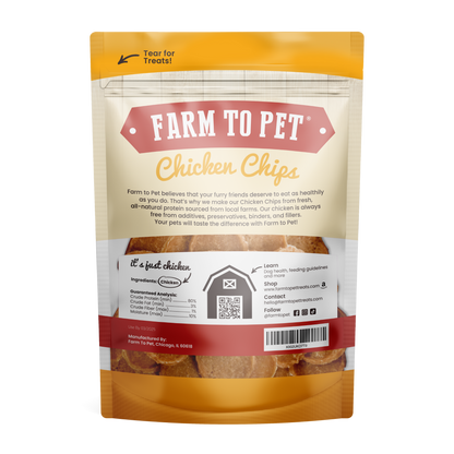 Farm to Pet Healthy Dog Treats - Farm to Pet Chicken Chips Healthy Dog Treats – 2 sizes