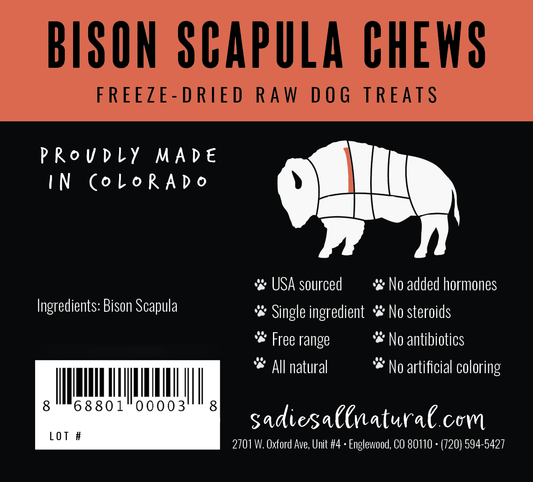 Sadie's All Natural Pet Treats - BISON Scapula Chews