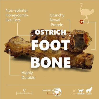 Savannah Pet Food - Ostrich Foot Bone Single-ingredient Novel Protein Dog Treat