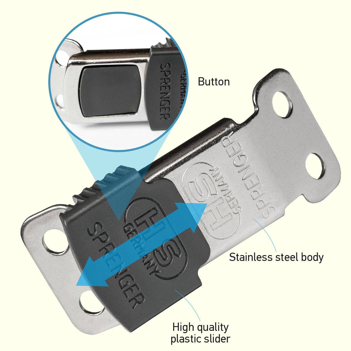 Dogline - Herm Sprenger - ClicLock Quick Release Buckle - Stainless Steel